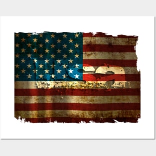 USA / Grunged Flag Posters and Art